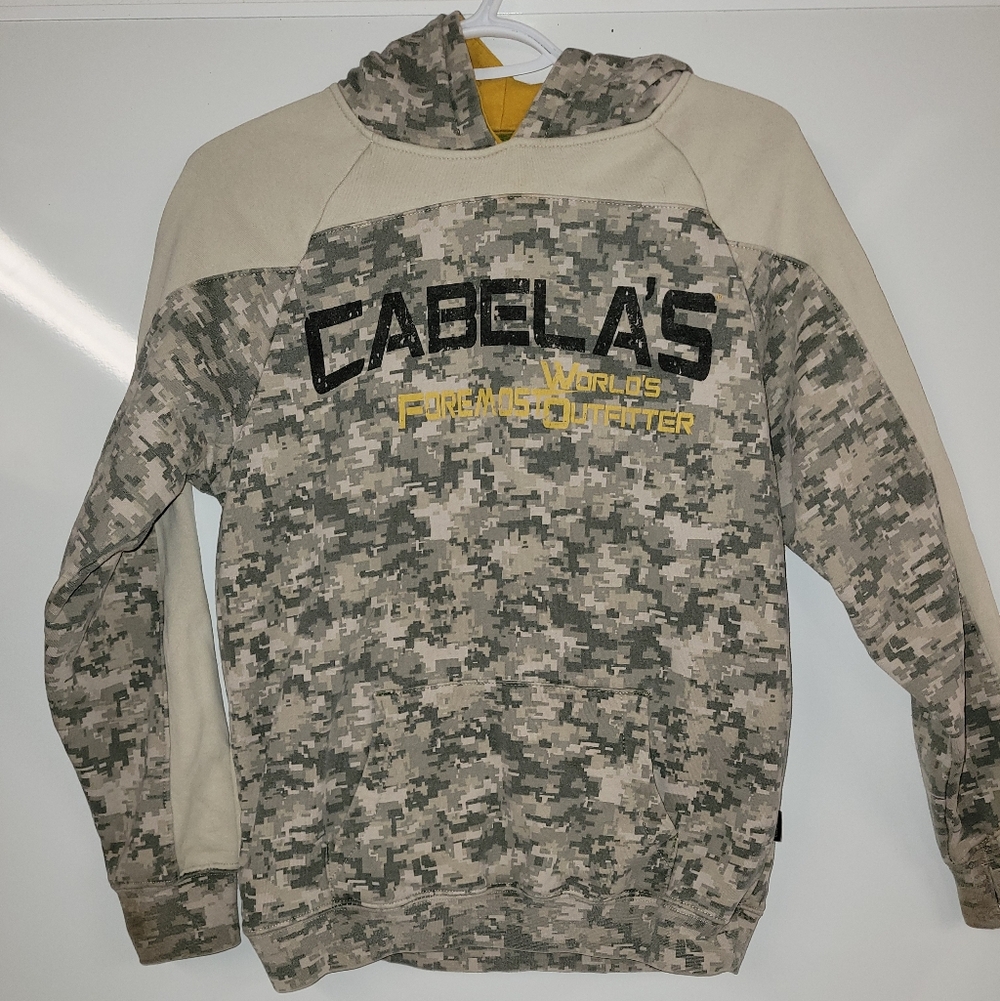Cabela's Camouflage Hunting Outdoors Hoodie Camo Sweater, Youth XL